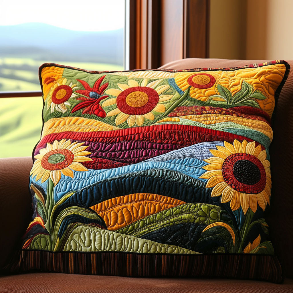 Country Sunflower Dreams Funda de Almohada Acolchada