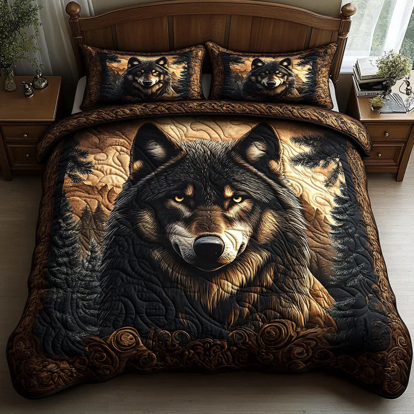 Conjunto de ropa de cama acolchada de 3 piezas - Animales del Bosque
