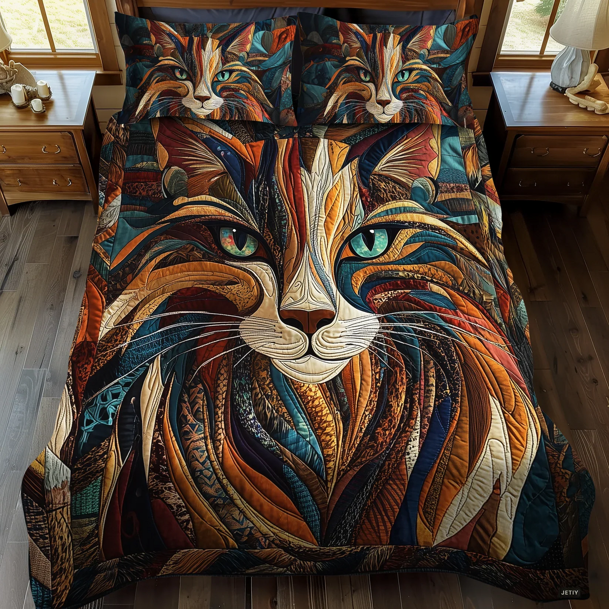 Conjunto de ropa de cama acolchada de 3 piezas - Ronroneos y Manchas