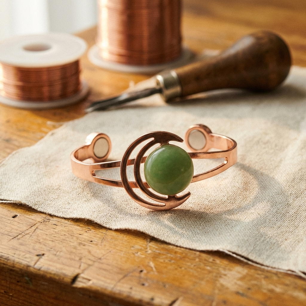 Pulsera de cobre verde Esfera