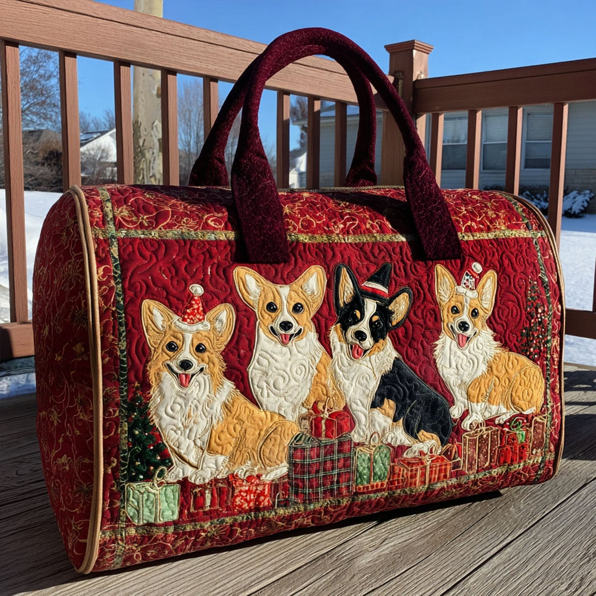 Bolsa de viaje acolchada Merry Corgmas