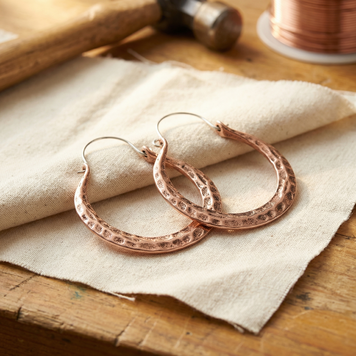 Pendientes de alambre de cobre