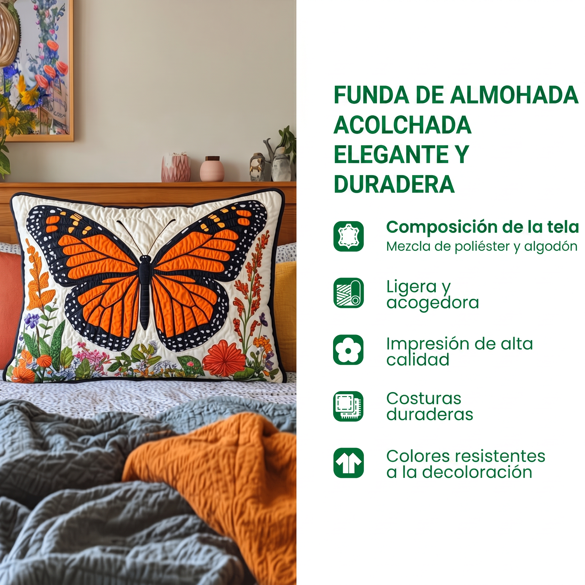 Funda de Almohada Acolchada Guardian del Bosque