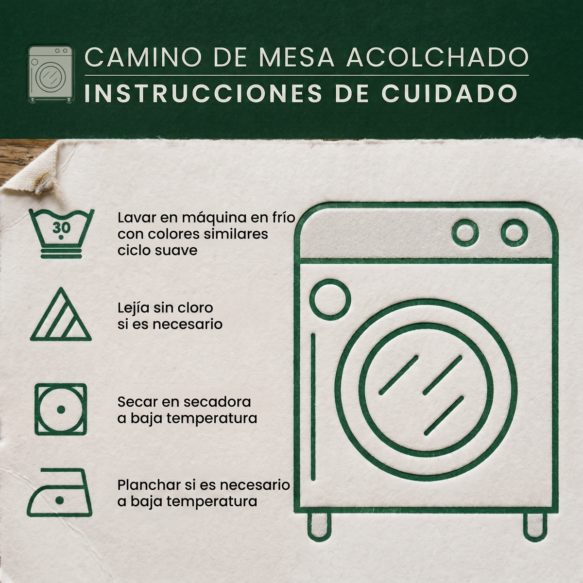 Camino de mesa acolchado - Línea Helada
